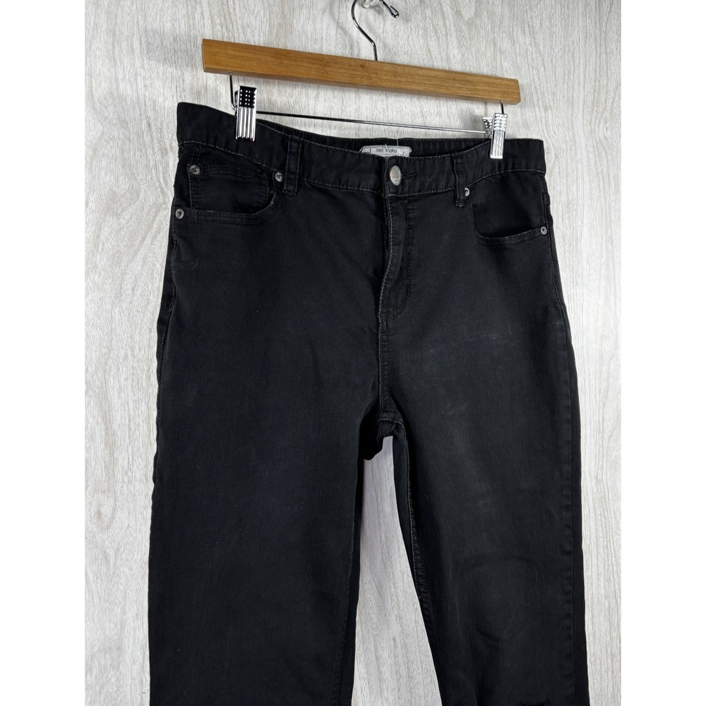 Free People Skinny Jeans Women's 31 Black Distressed Ankle Stretch Denim - Picture 4 of 7